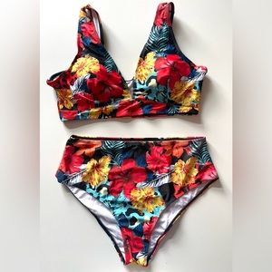 Shein floral 2 piece swim set.